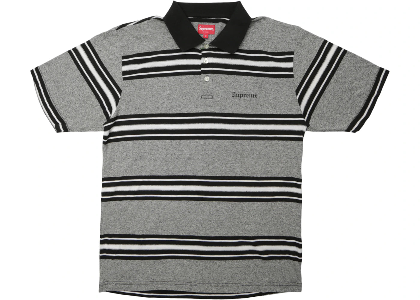 Supreme Heather Stripe Polo Black