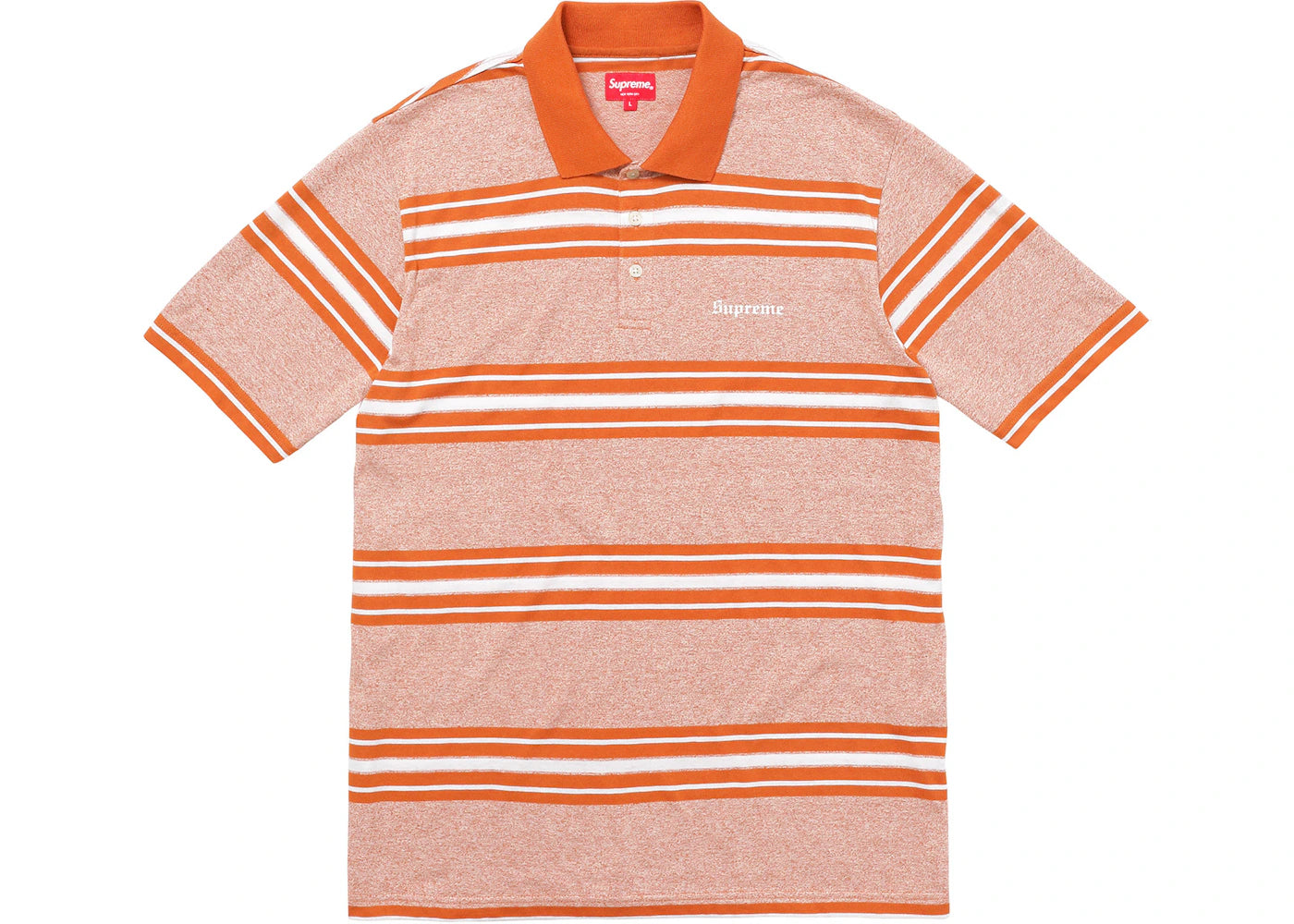 Supreme Heather Stripe Polo Burnt Orange