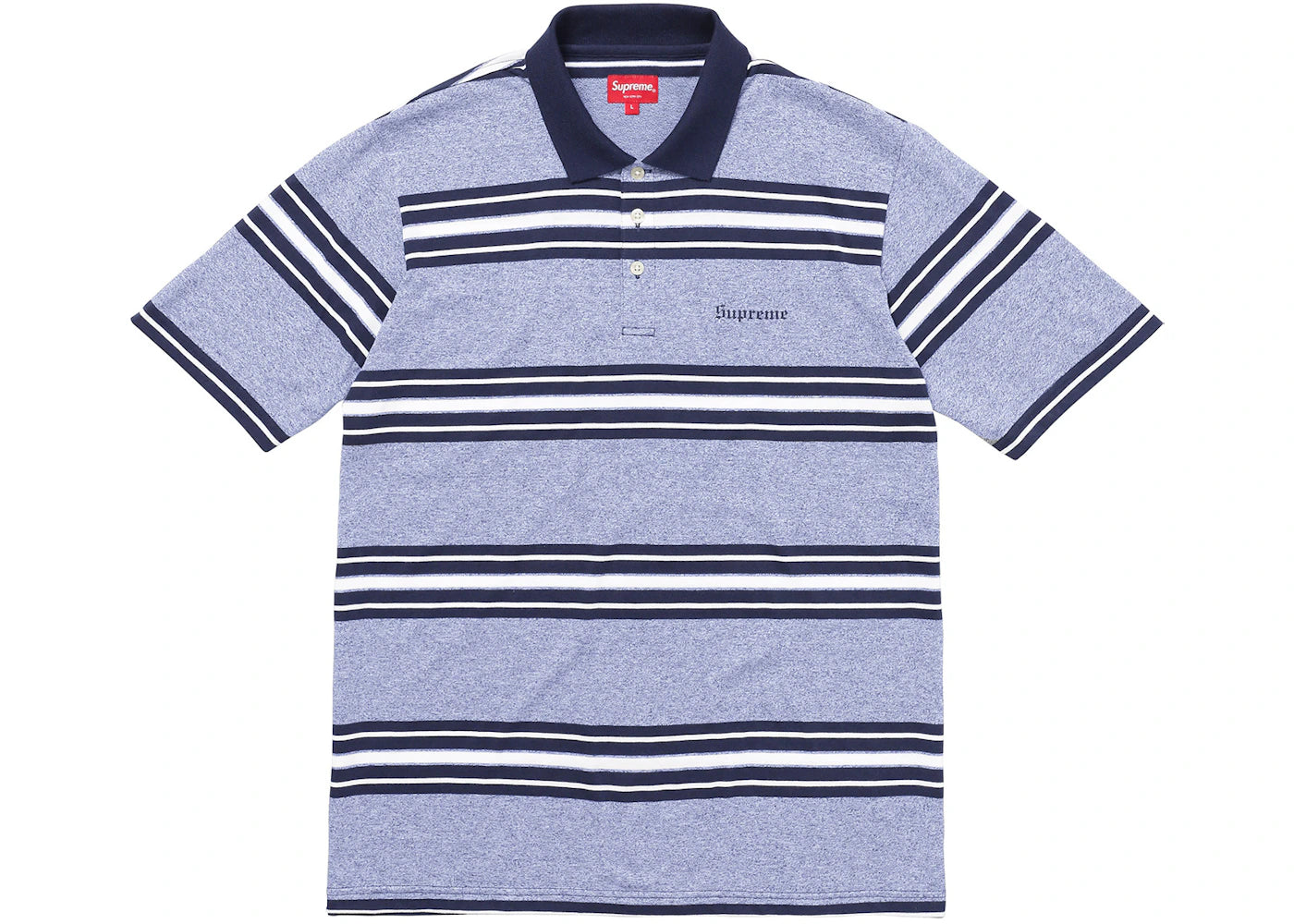 Supreme Heather Stripe Polo Navy