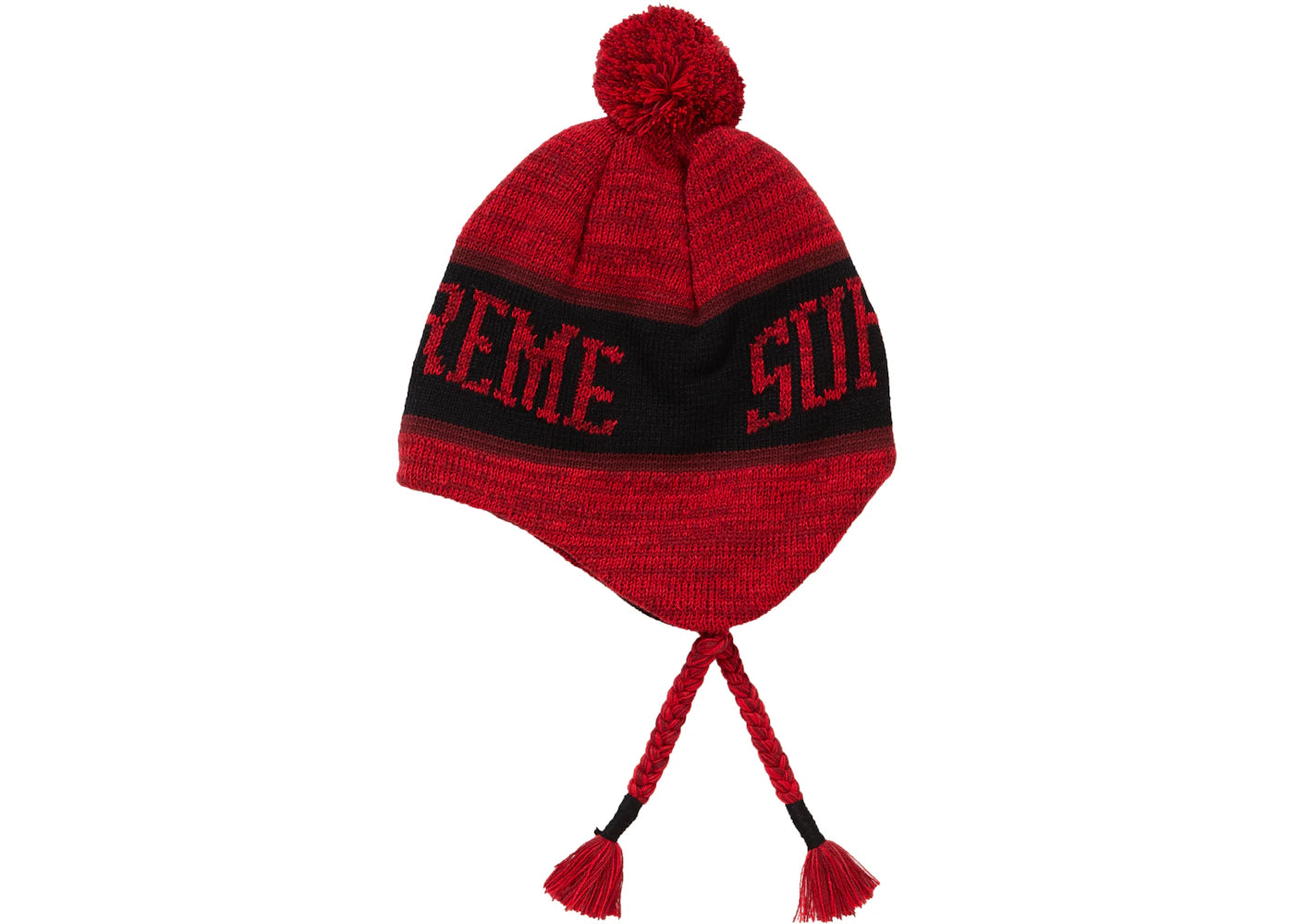 Supreme Heathered Earflip Beanie Red