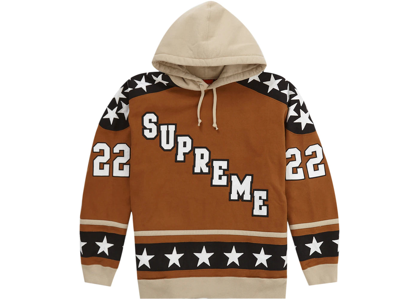 Supreme Hockey Hooded Sweatshirt (FW22) Brown