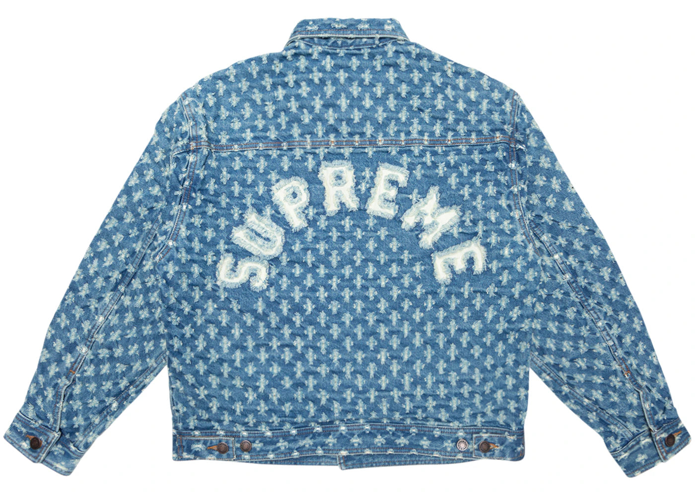 Supreme Hole Punch Denim Trucker Jacket Blue