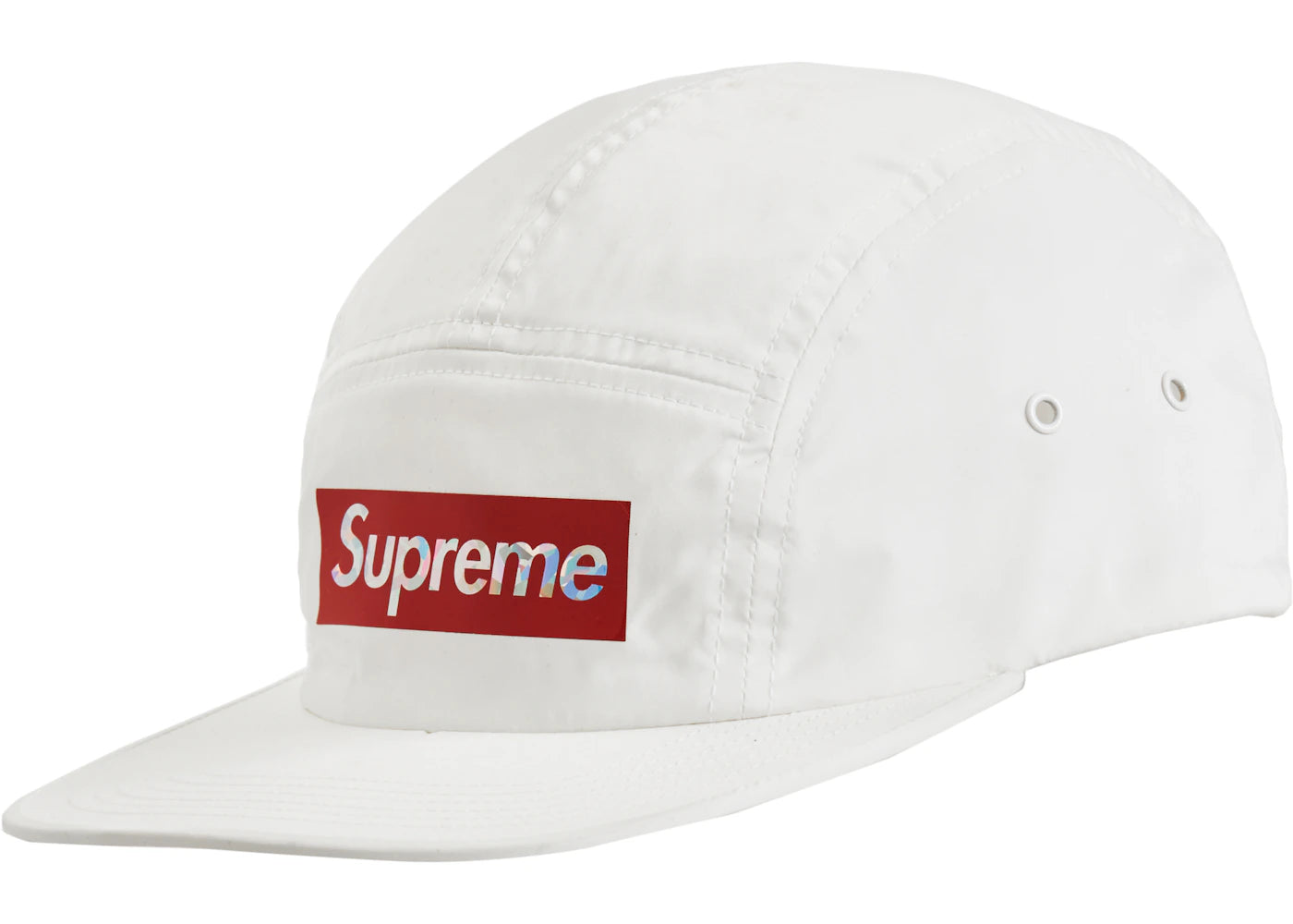 Supreme Holographic Logo Camp Cap White