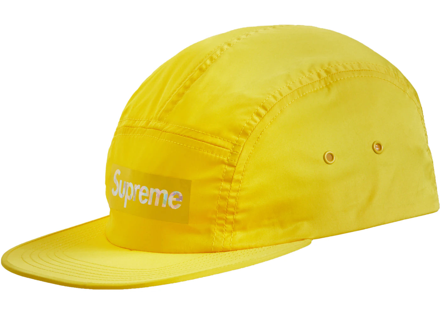 Supreme Holographic Logo Camp Cap Yellow