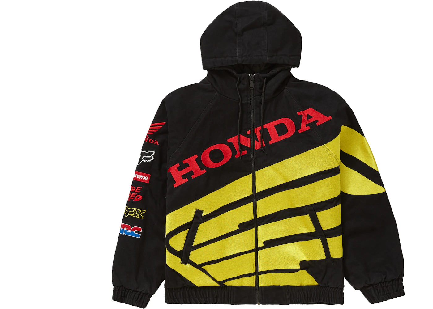 Supreme Honda Fox Racing Puffy Zip Up Jacket Black