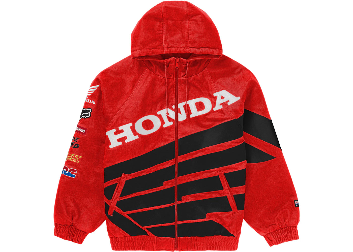 Supreme Honda Fox Racing Puffy Zip Up Jacket Red