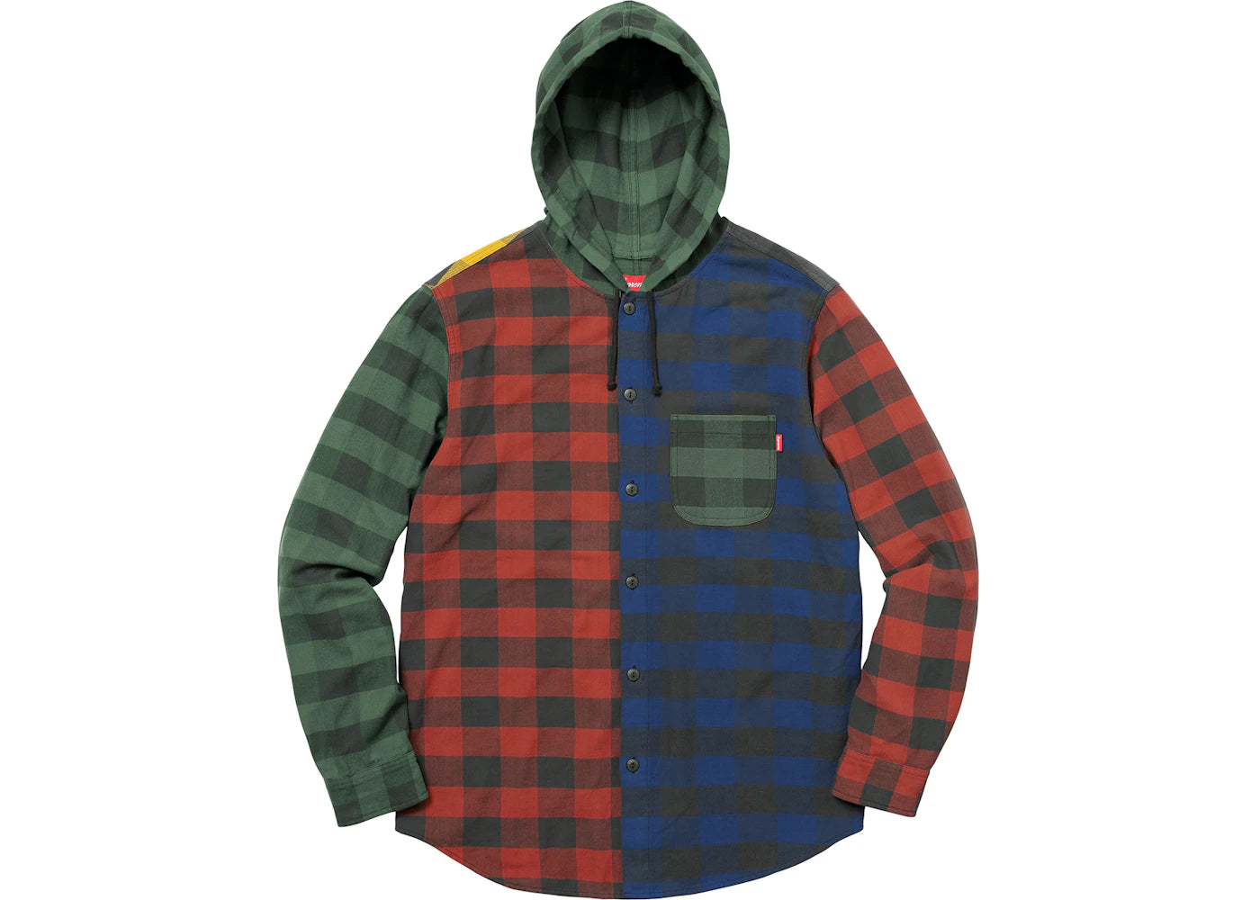 Supreme Hooded Buffalo Plaid Flannel Shirt Multicolor