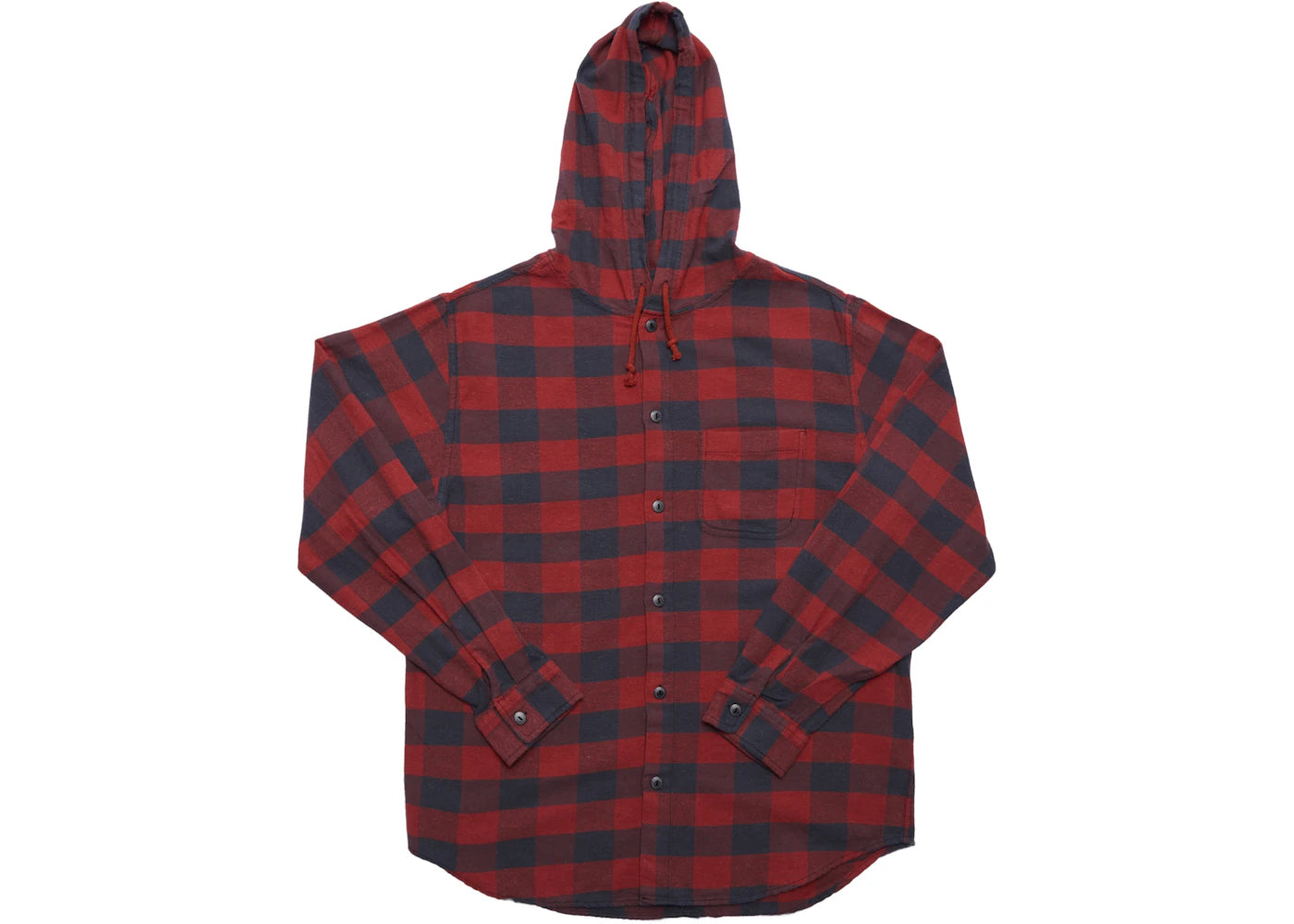 Supreme Hooded Buffalo Plaid Flannel Shirt Red