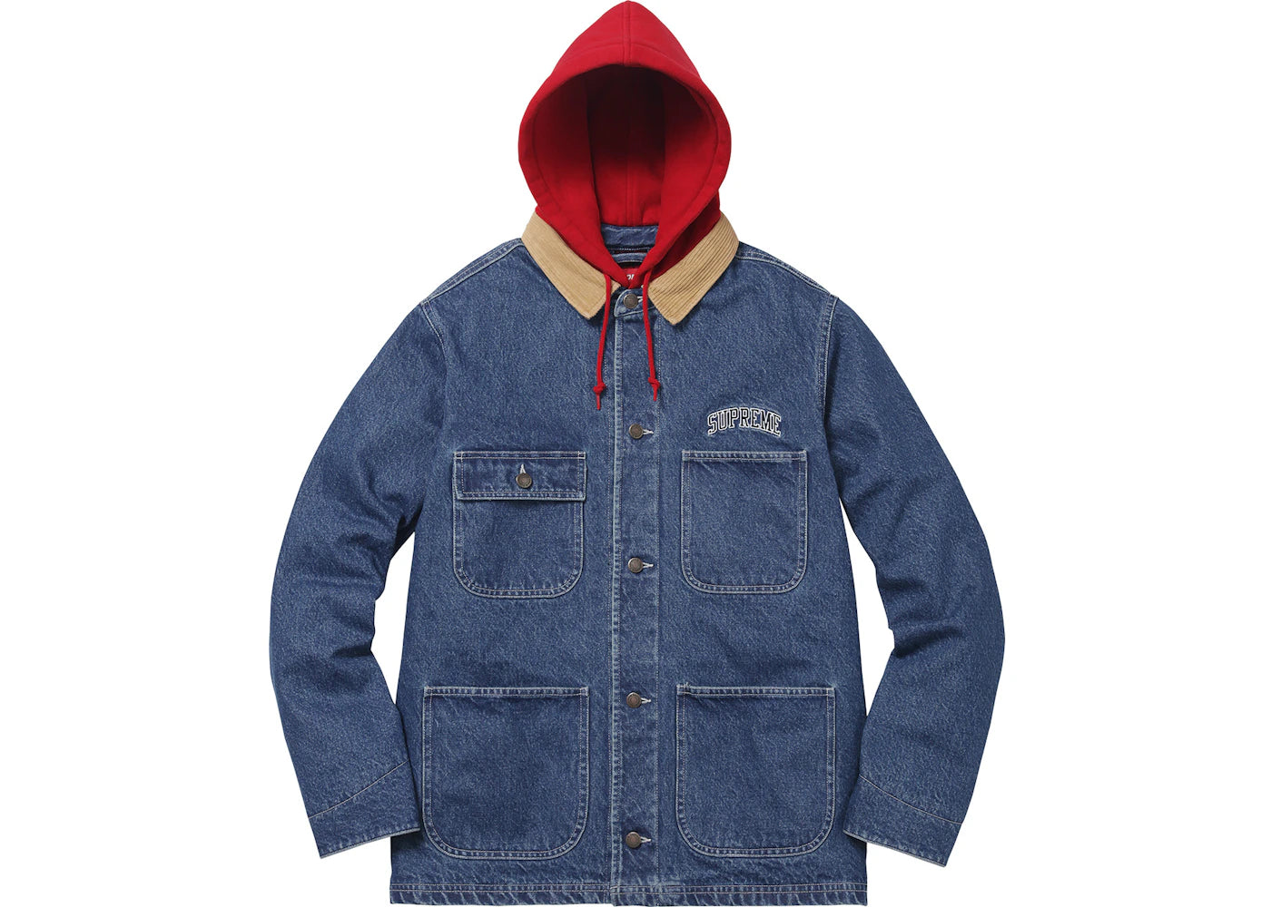 Supreme Hooded Chore Coat Blue