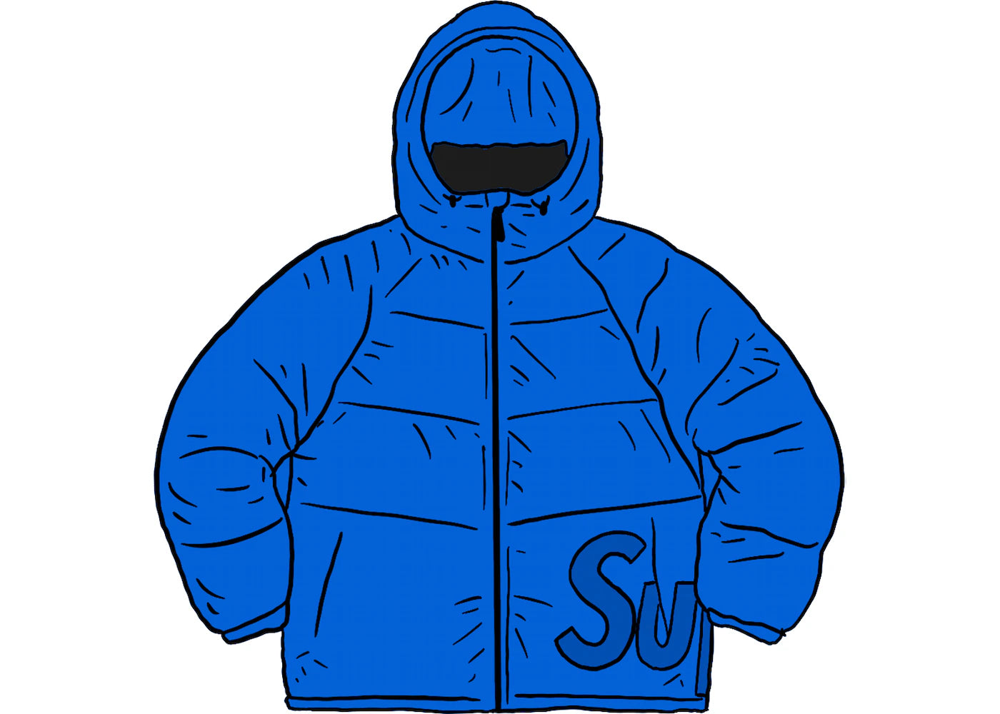 Supreme Hooded Down Down Jacket Fluorescent Blue