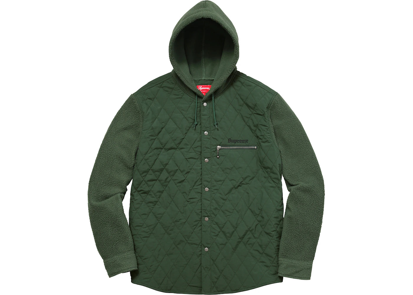 Supreme Hooded Fleece Nylon Shirt Green