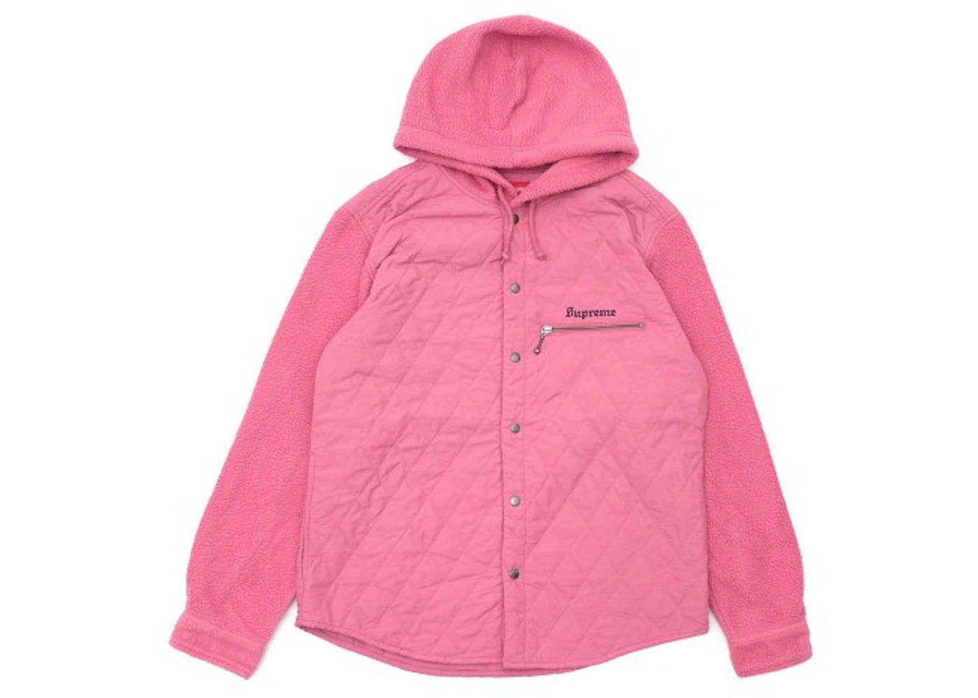Supreme Hooded Fleece Nylon Shirt Pink