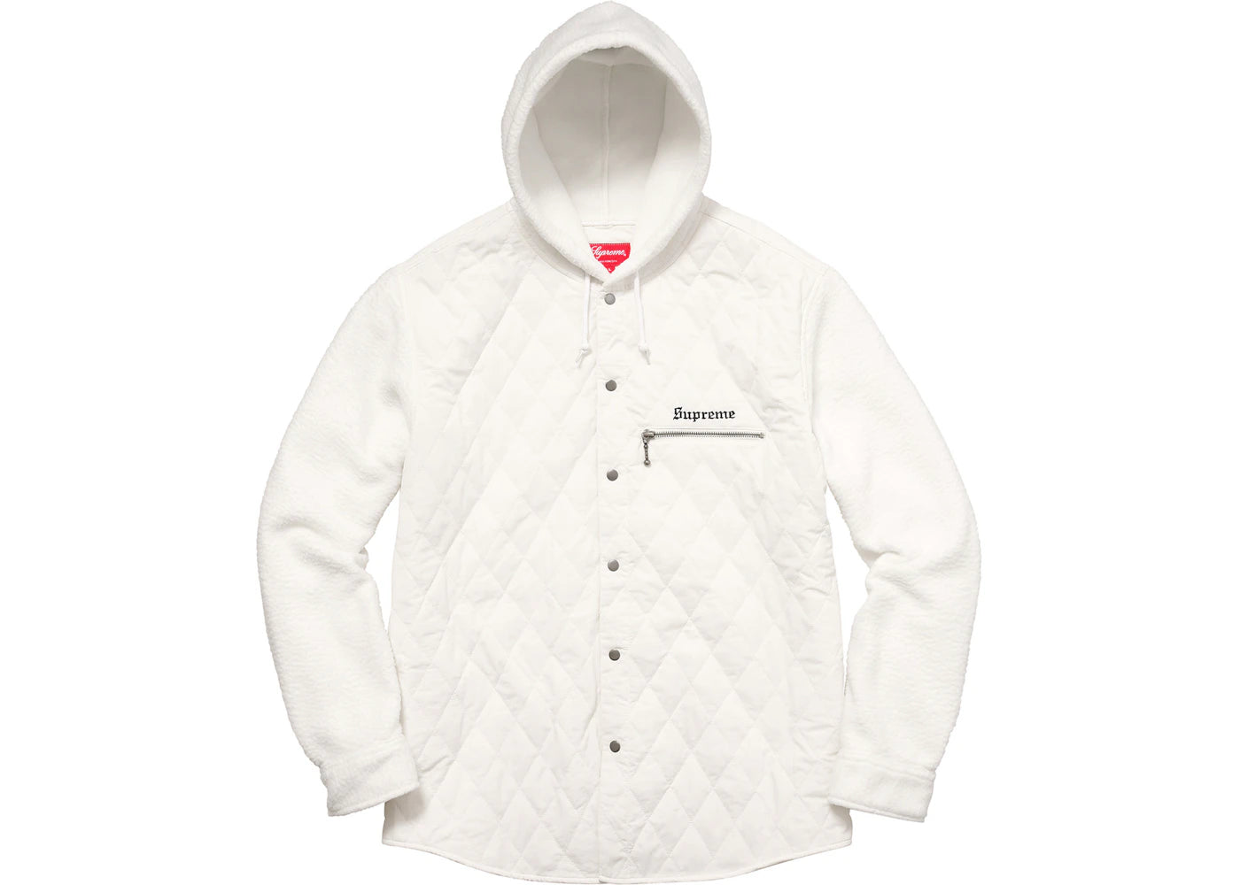 Supreme Hooded Fleece Nylon Shirt White