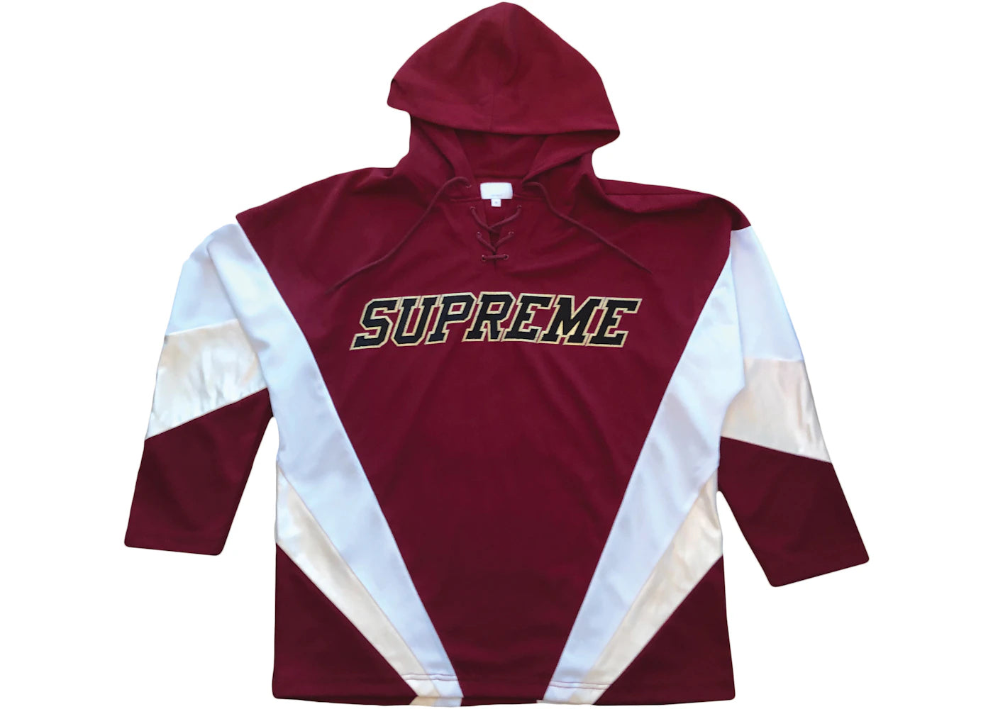 Supreme Hooded Hockey Jersey Burgundy