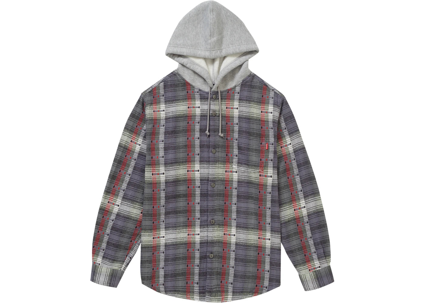 Supreme Hooded Jacquard Flannel Shirt Navy