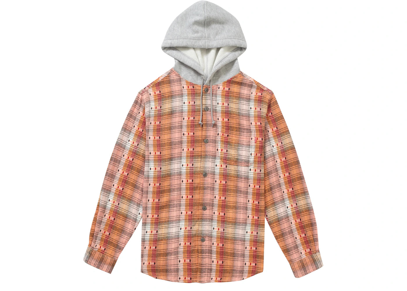 Supreme Hooded Jacquard Flannel Shirt Orange