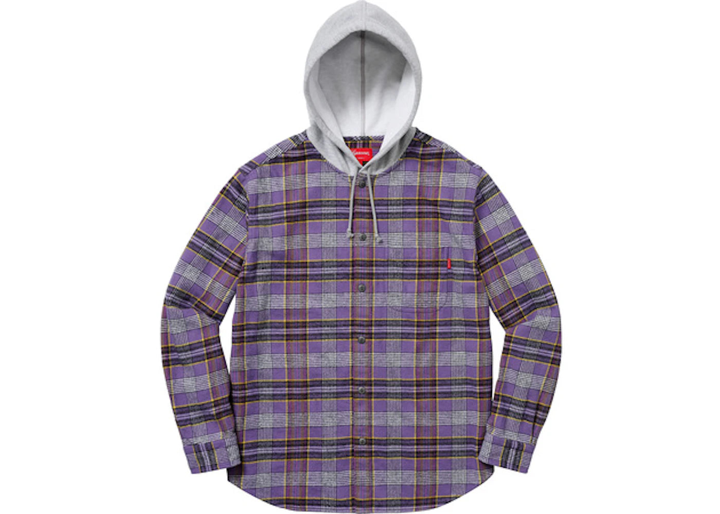 Supreme Hooded Plaid Flannel Shirt Purple
