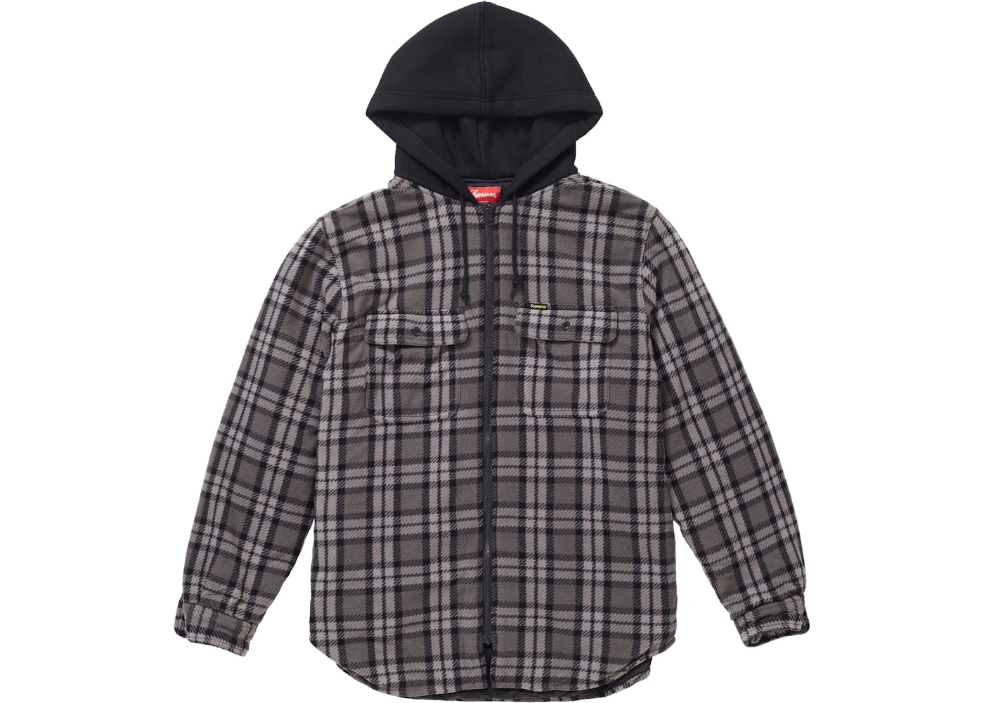 Supreme Hooded Plaid Work Shirt Black