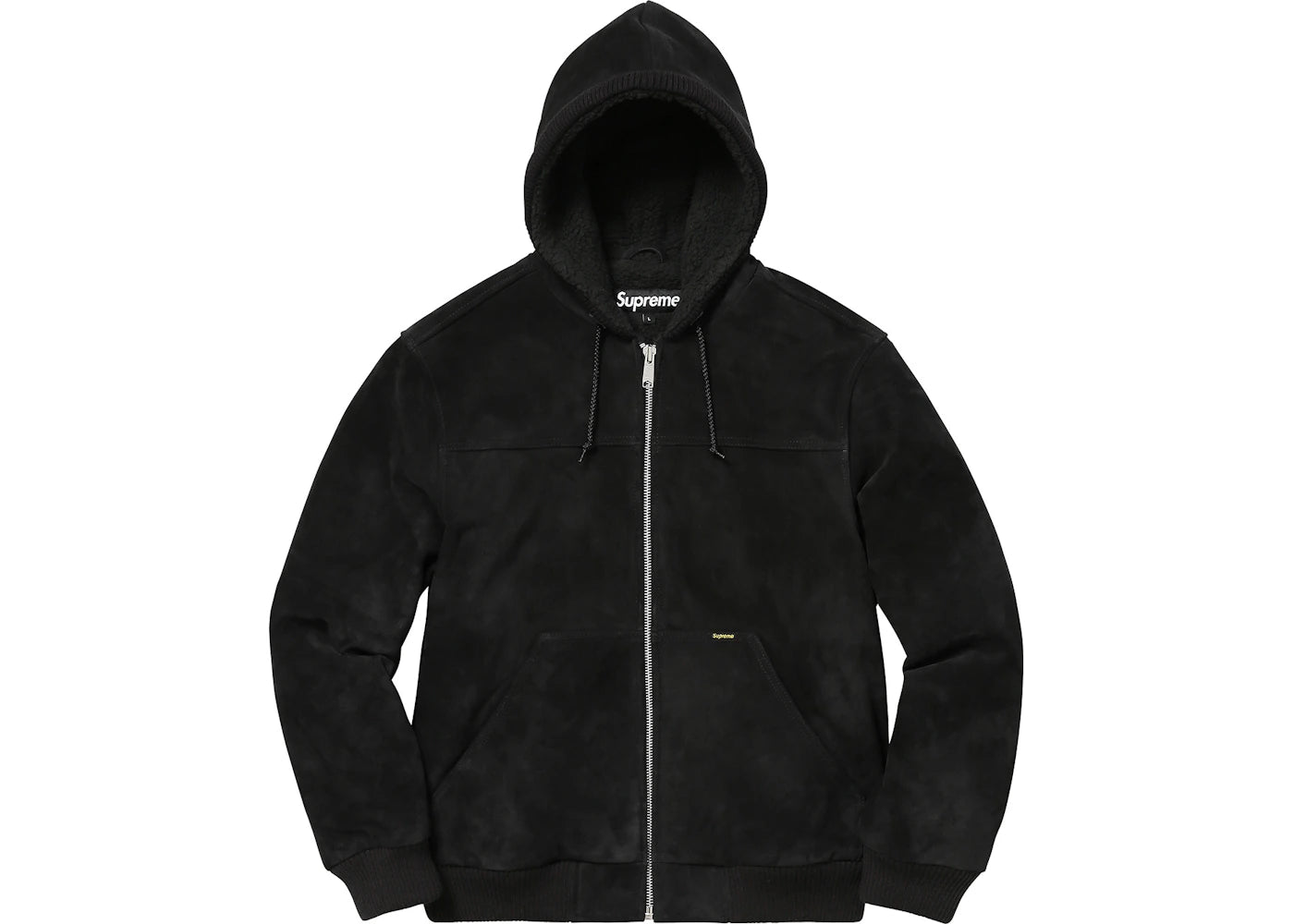 Supreme Hooded Suede Work Jacket Black