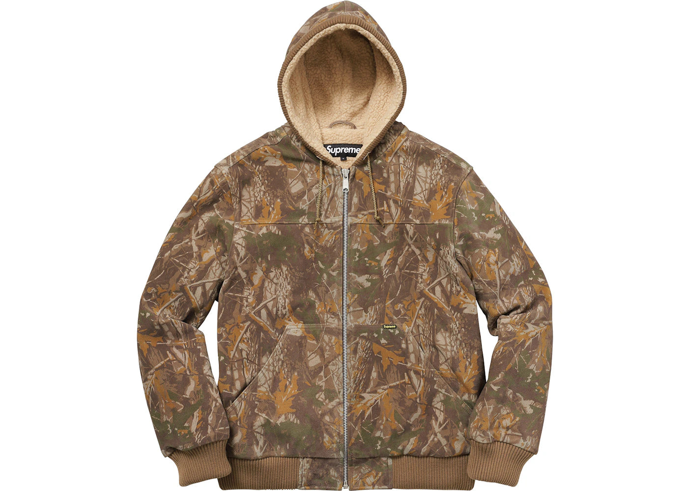 Supreme Hooded Suede Work Jacket Tree Camo