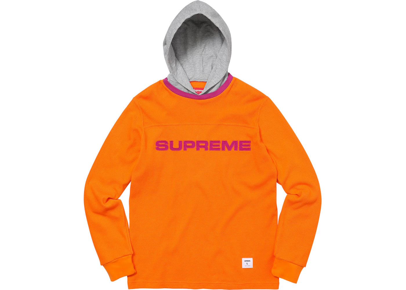 Supreme Hooded Waffle Ringer Orange