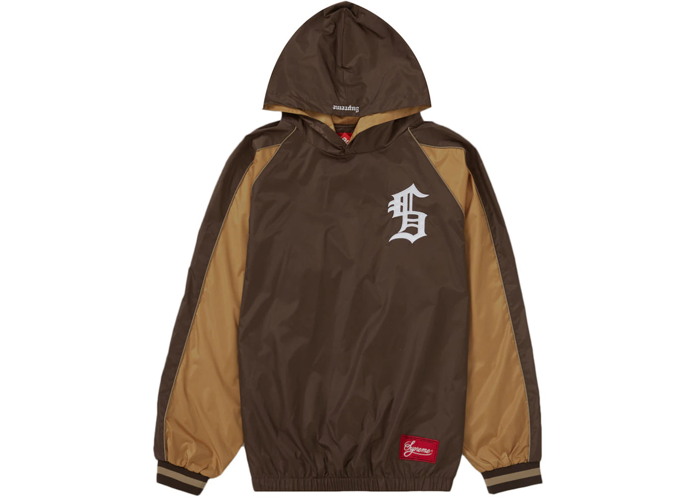 Supreme Hooded Warm Up Pullover Brown