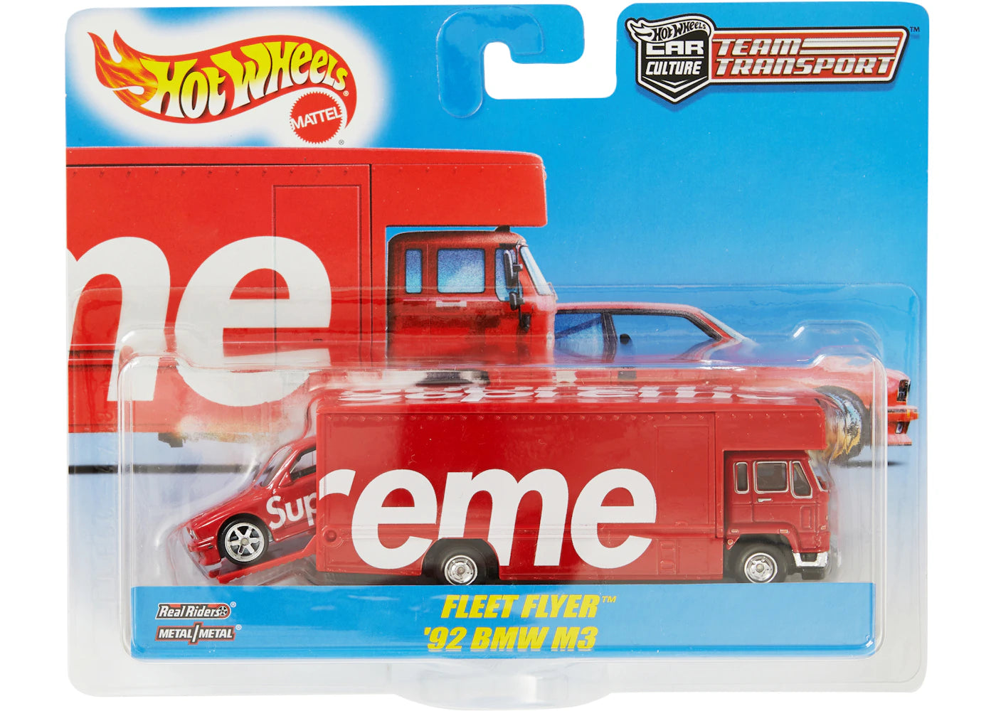 Supreme Hot Wheels Fleet Flyer + 1992 BMW M3 Red