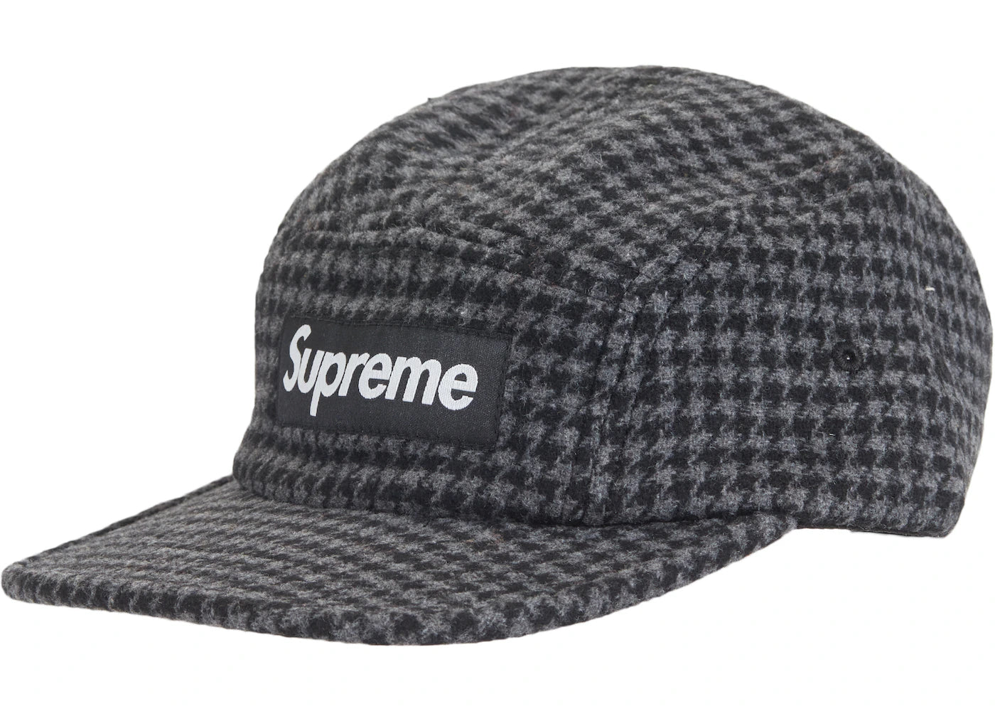 Supreme Houndstooth Wool Camp Cap Black