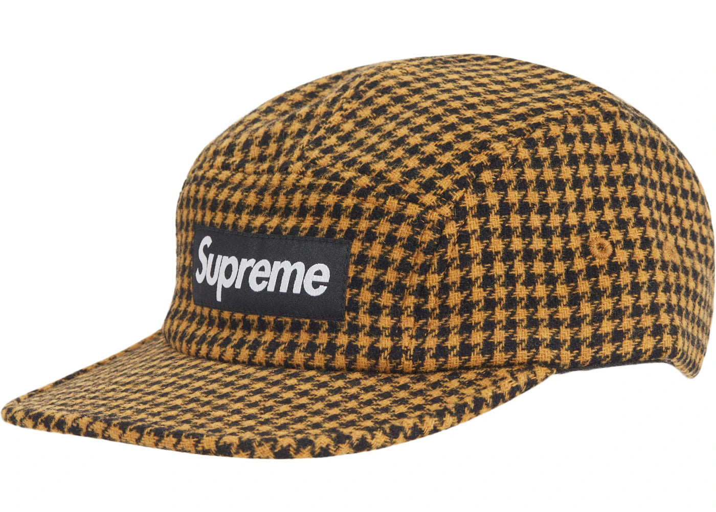Supreme Houndstooth Wool Camp Cap Yellow