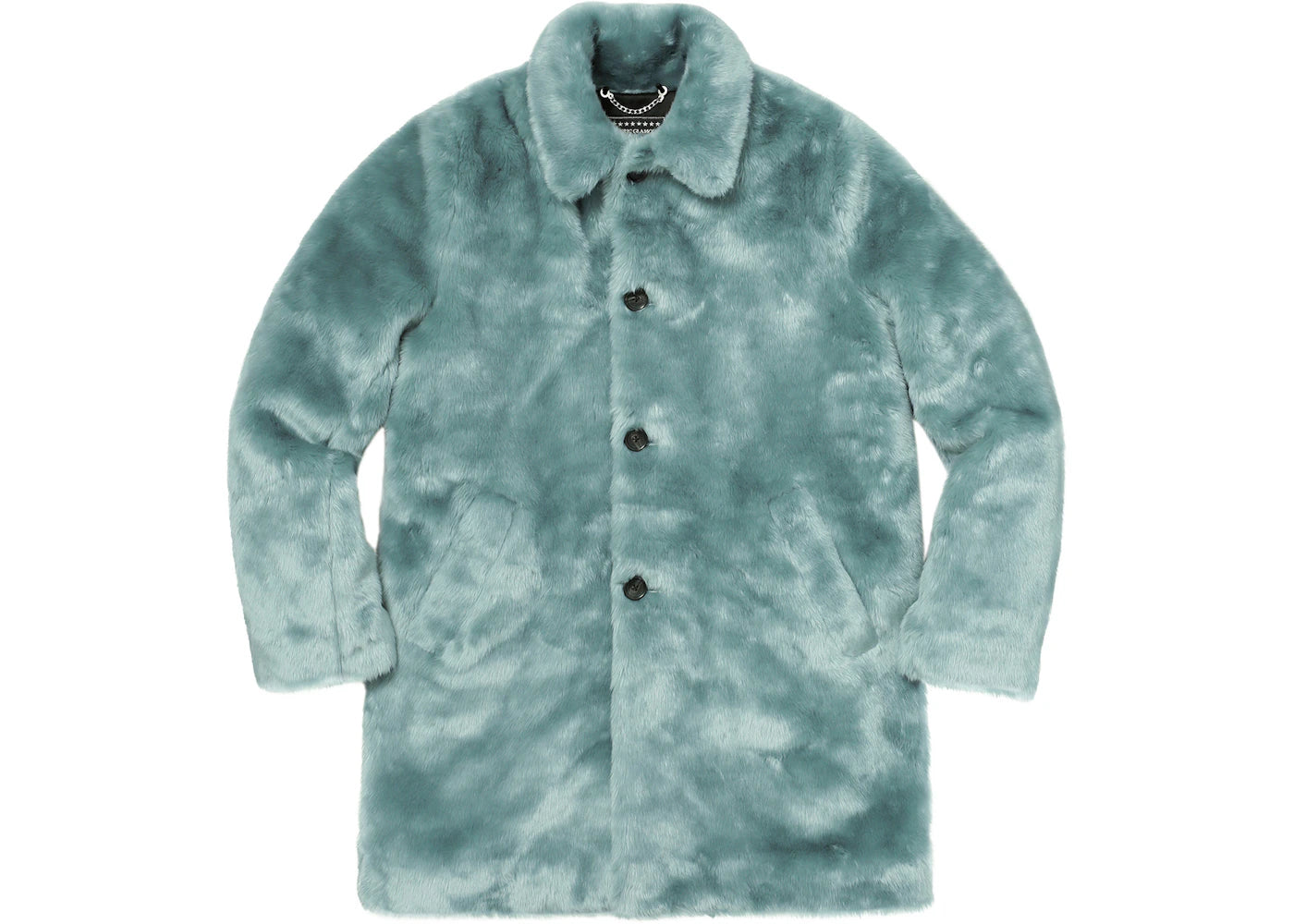 Supreme Hysteric Glamour Fuck You Faux Fur Coat Light Blue