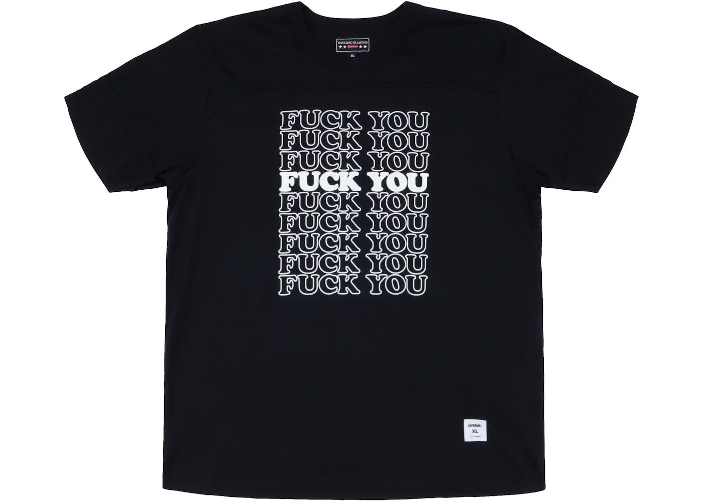 Supreme Hysteric Glamour Fuck You Football Tee Black