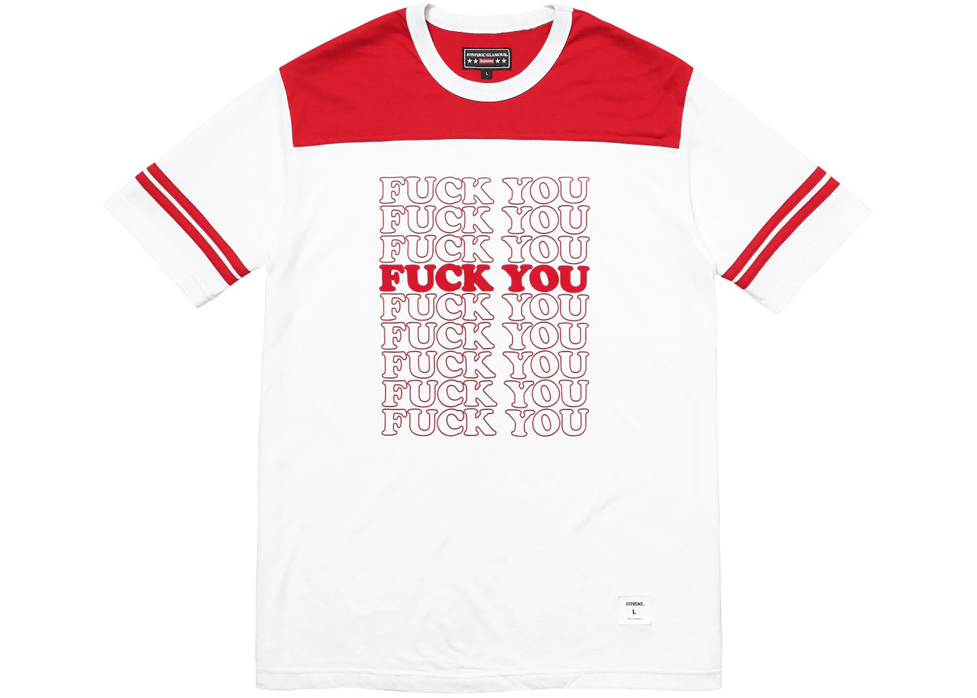 Supreme Hysteric Glamour Fuck You Football Tee White