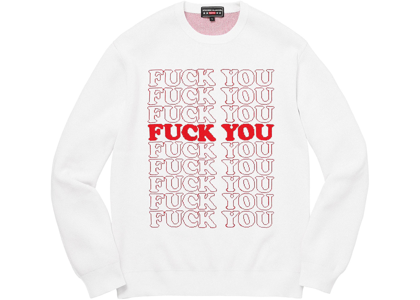 Supreme Hysteric Glamour Fuck You Sweater White