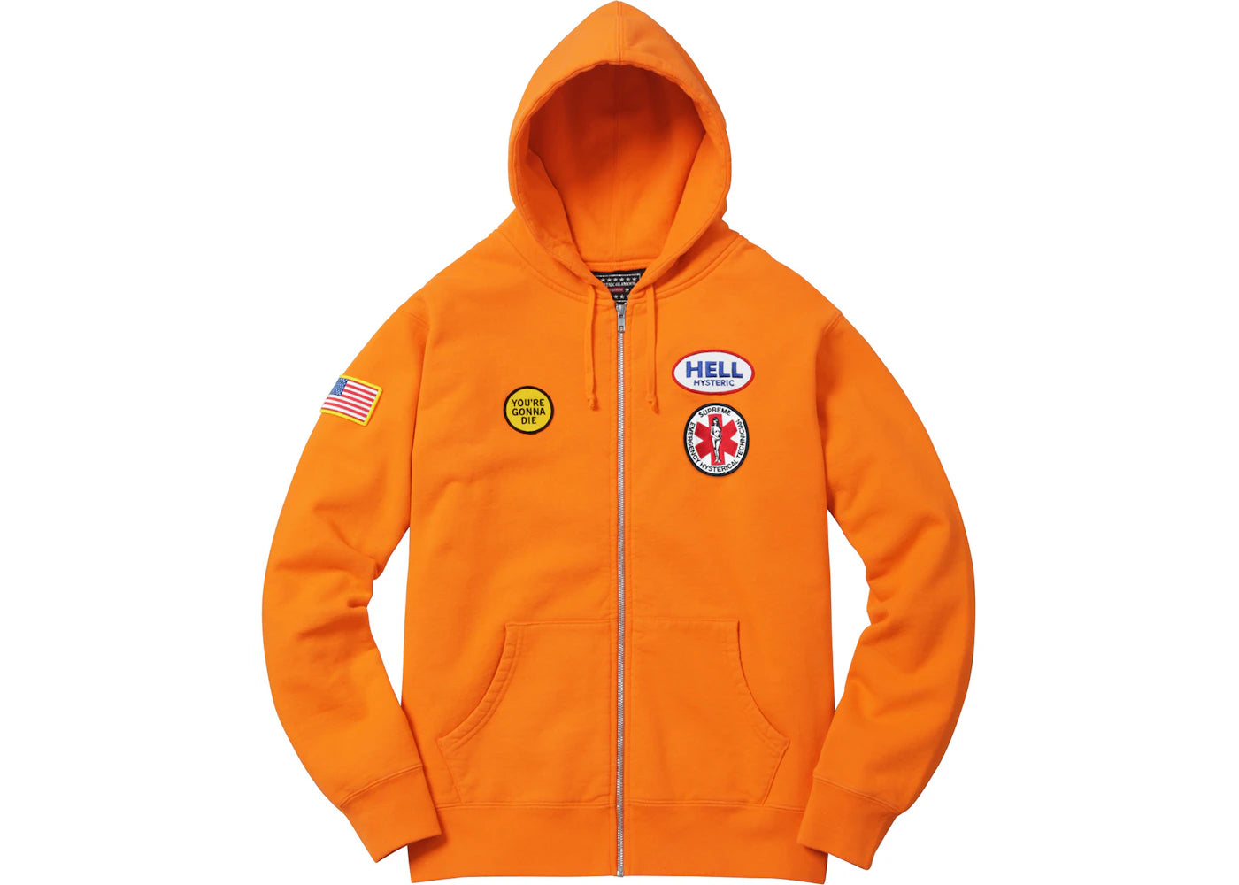 Supreme Hysteric Glamour Patches Zip Up Sweatshirt Light Orange