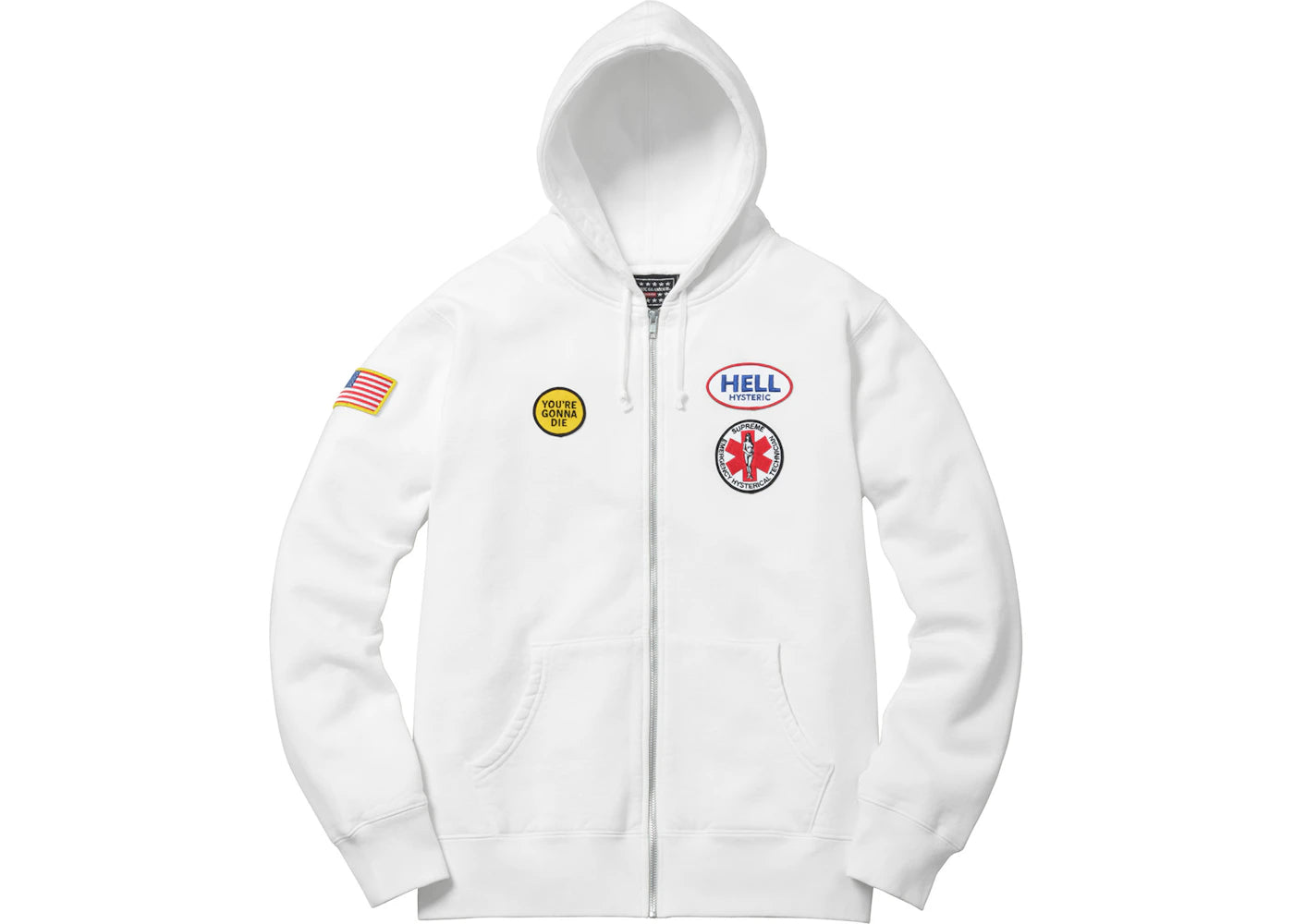 Supreme Hysteric Glamour Patches Zip Up Sweatshirt White