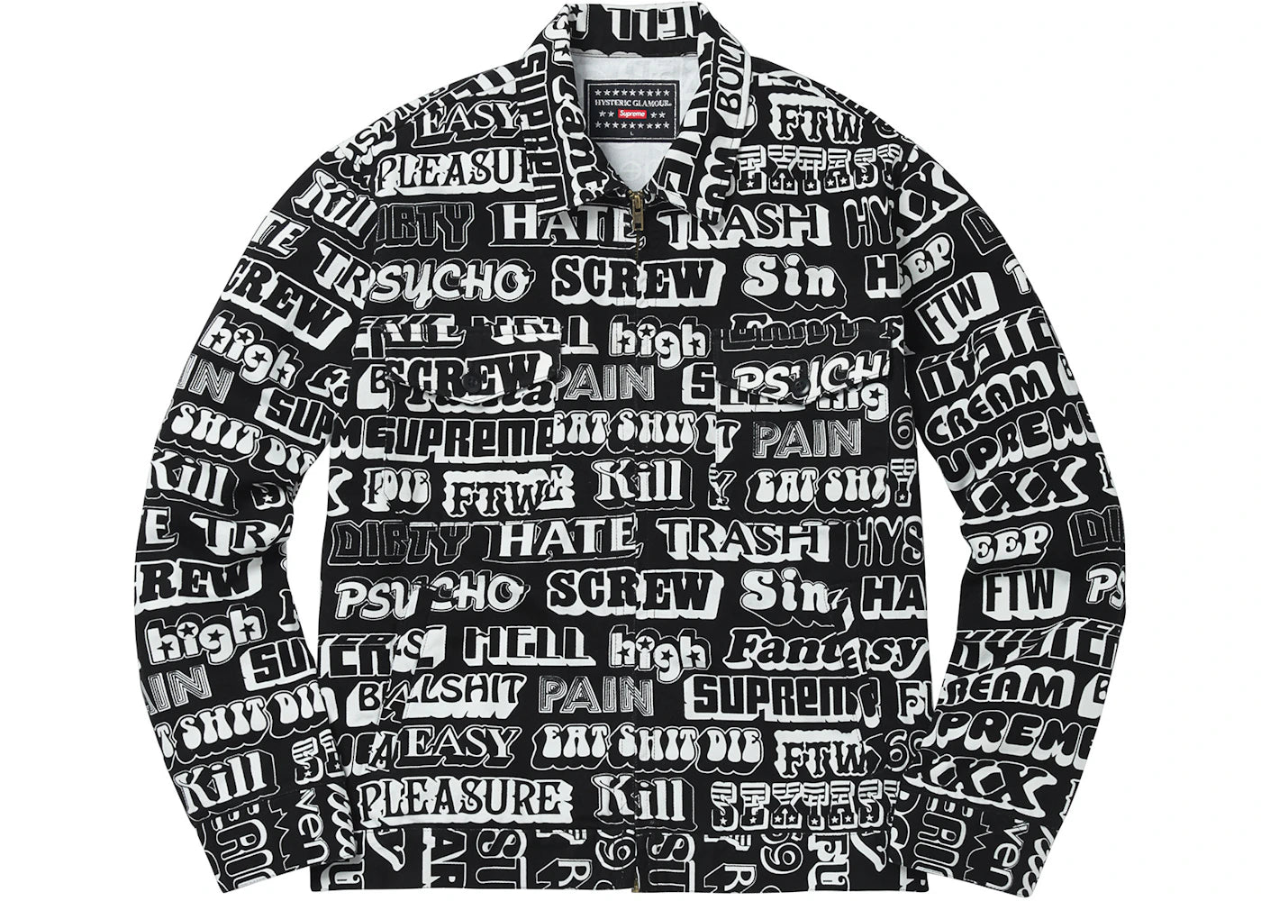 Supreme Hysteric Glamour Text Work Jacket Black