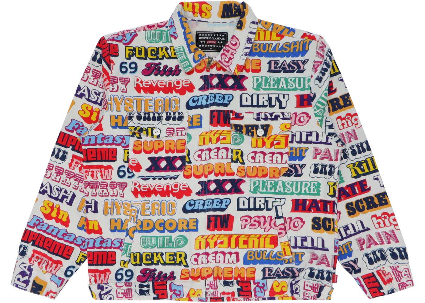 Supreme Hysteric Glamour Text Work Jacket White