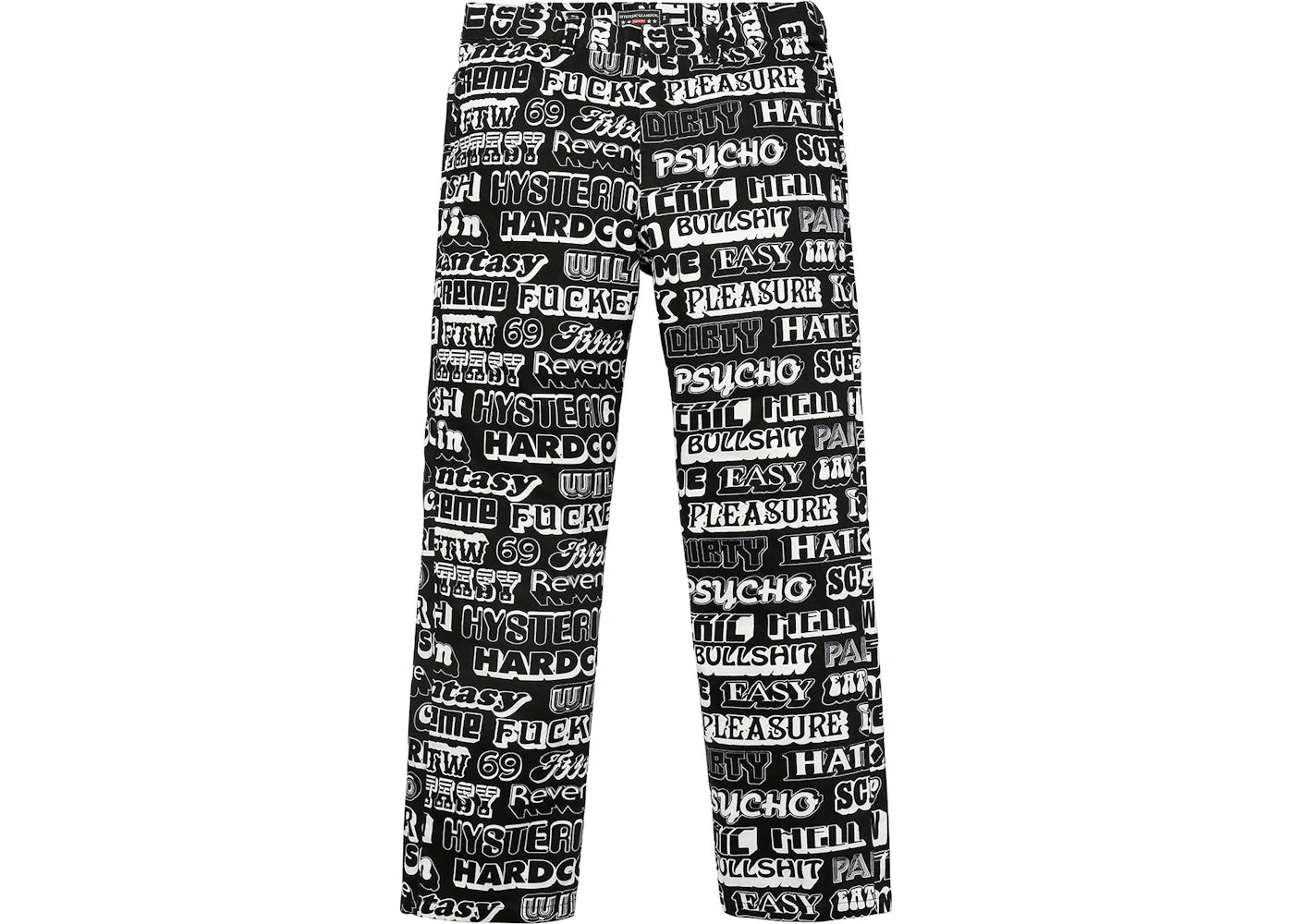 Supreme Hysteric Glamour Text Work Pant Black