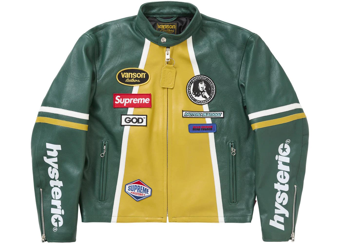 Supreme Hysteric Glamour Vanson Leather Jacket Green