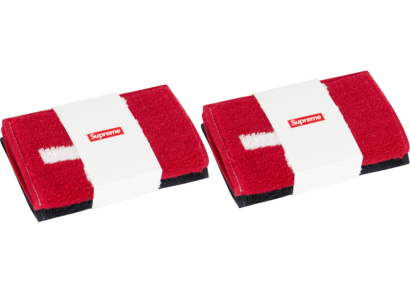 Supreme Imabari Pocket Folding Towels (Set of 4) Black/Red