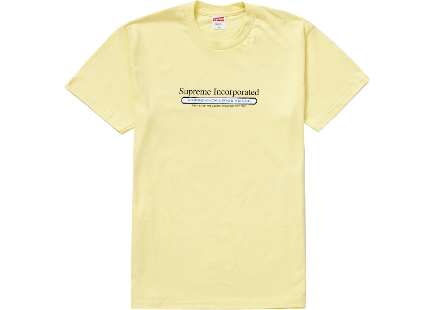 Supreme Inc. Tee Pale Yellow