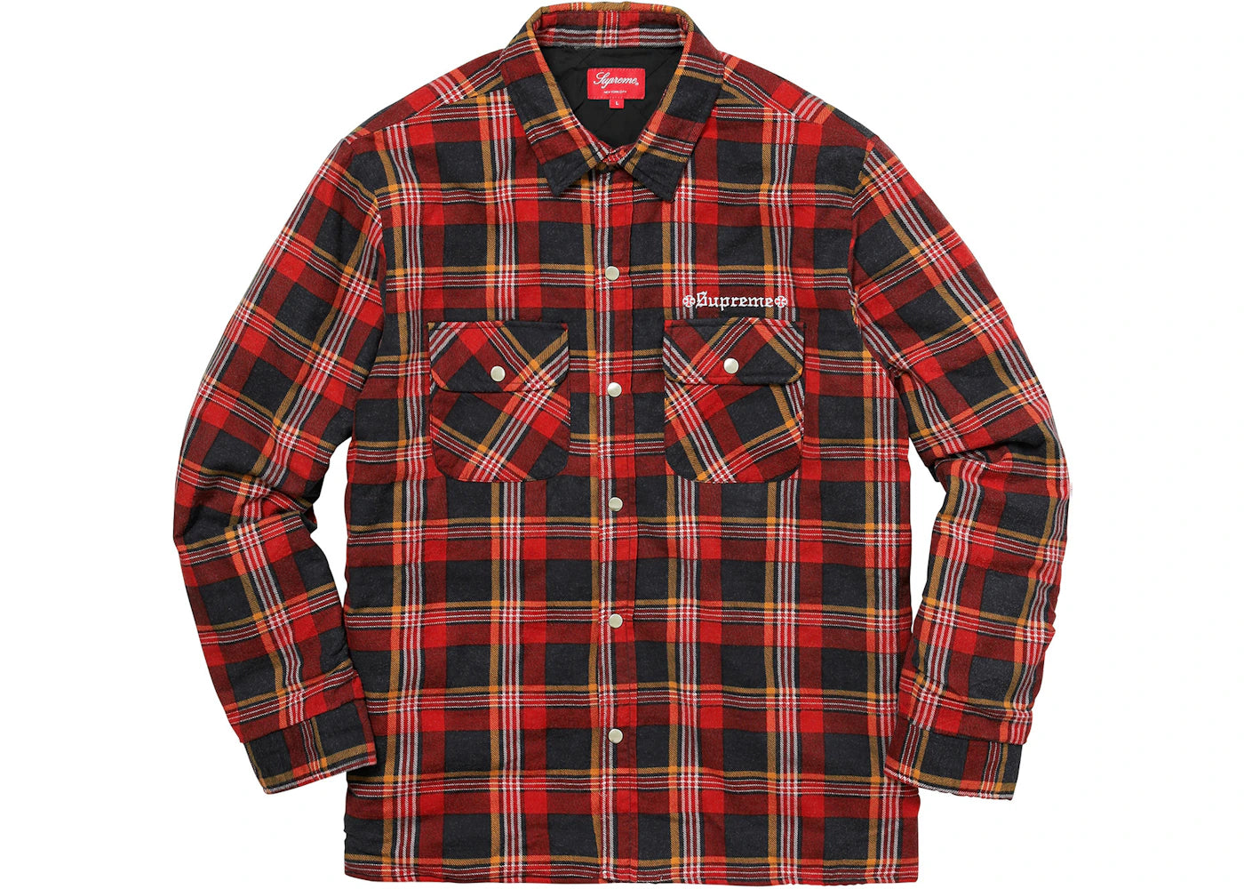 Supreme Independent Quilted Flannel Shirt Red