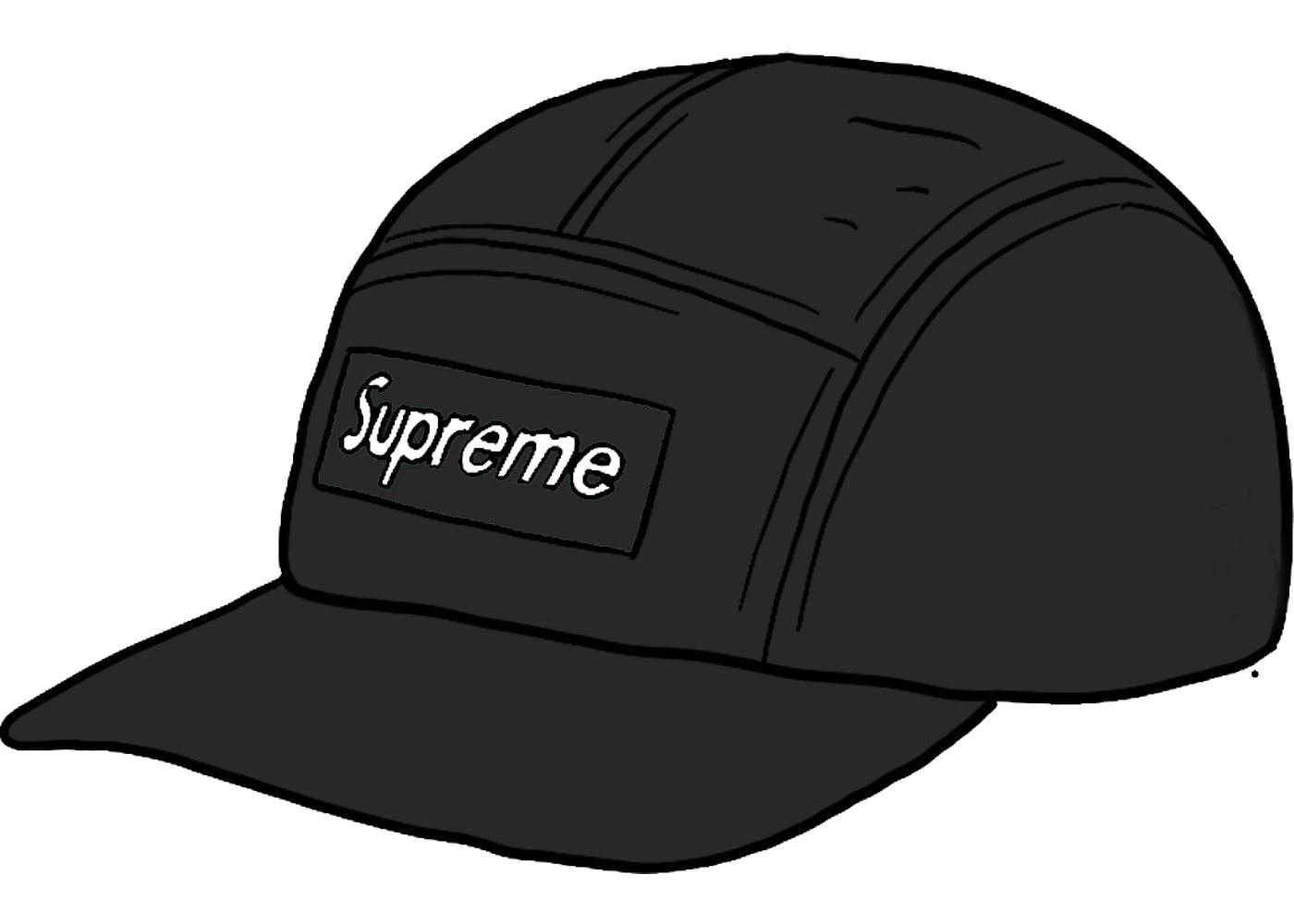 Supreme Inset Logo Camp Cap Black