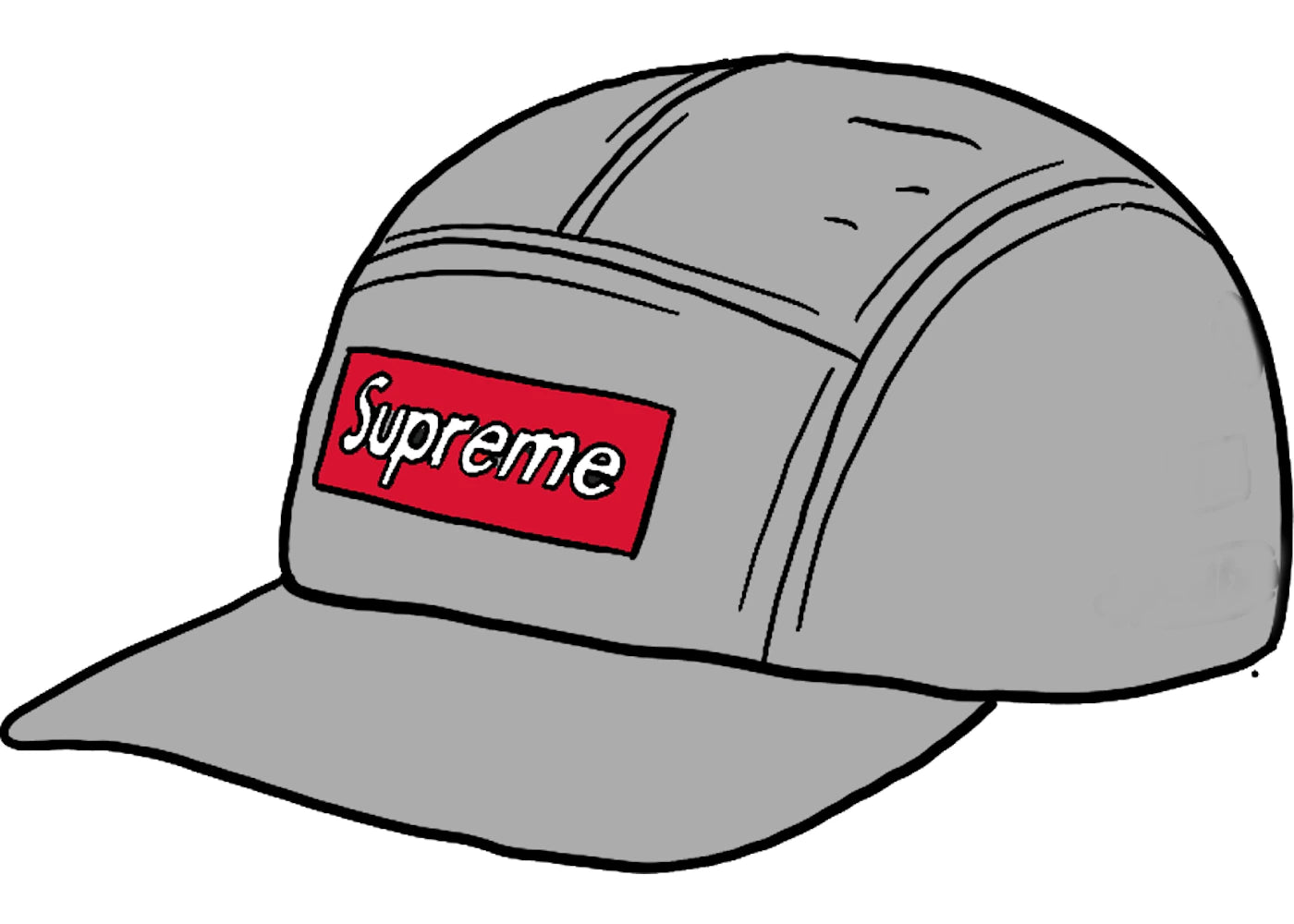 Supreme Inset Logo Camp Cap Grey