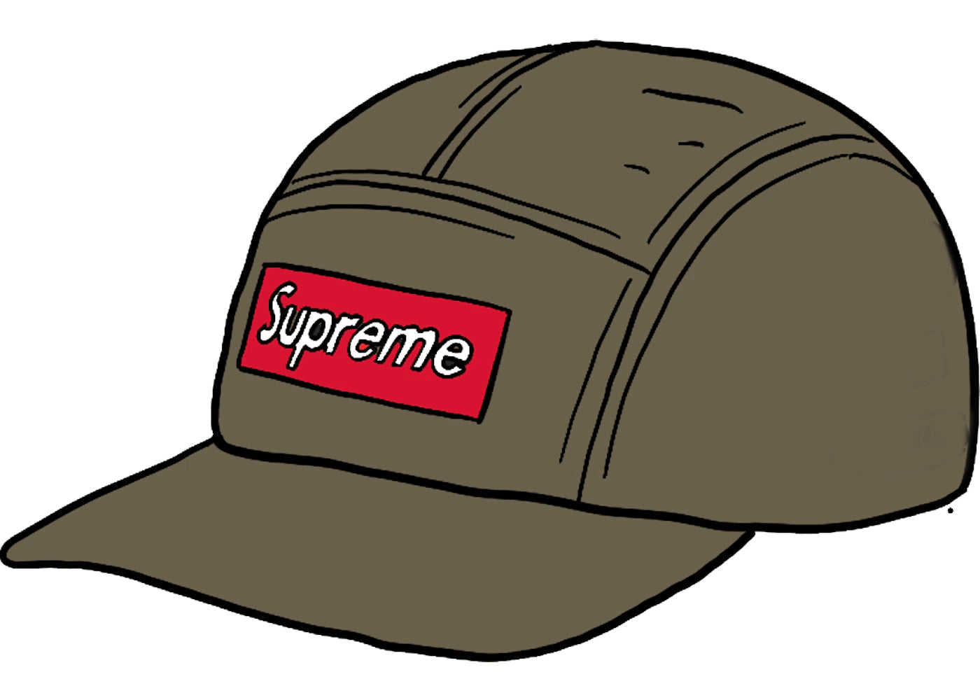 Supreme Inset Logo Camp Cap Olive