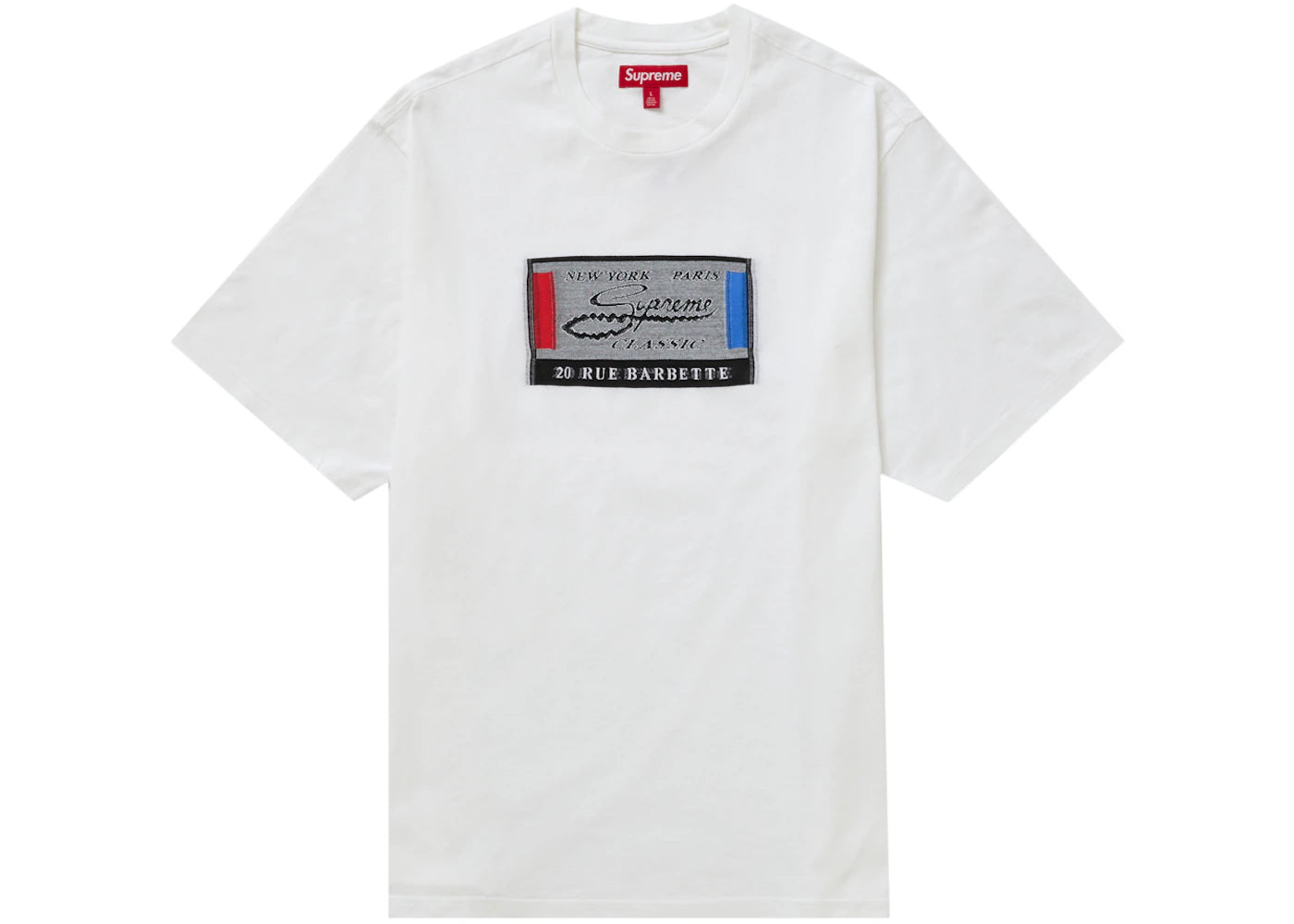 Supreme Intarsia Label S/S Top White