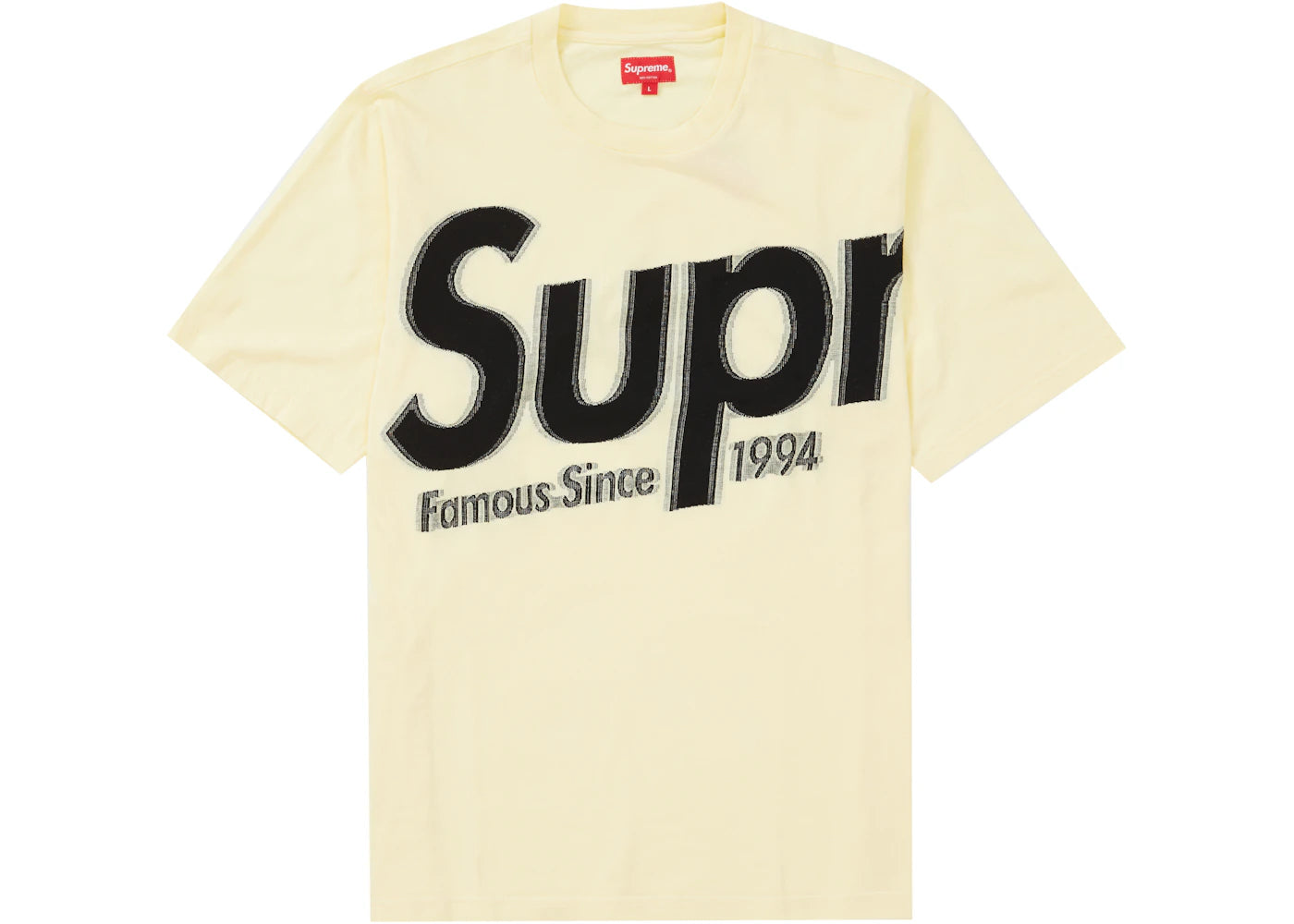 Supreme Intarsia Spellout S/S Top Pale Yellow