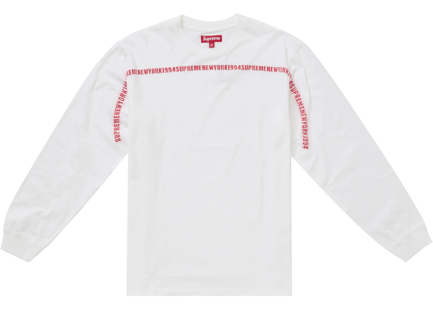 Supreme Intarsia Stripe L/S Top White