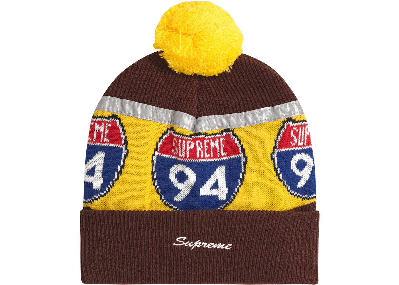 Supreme Interstate Reflective Beanie Brown