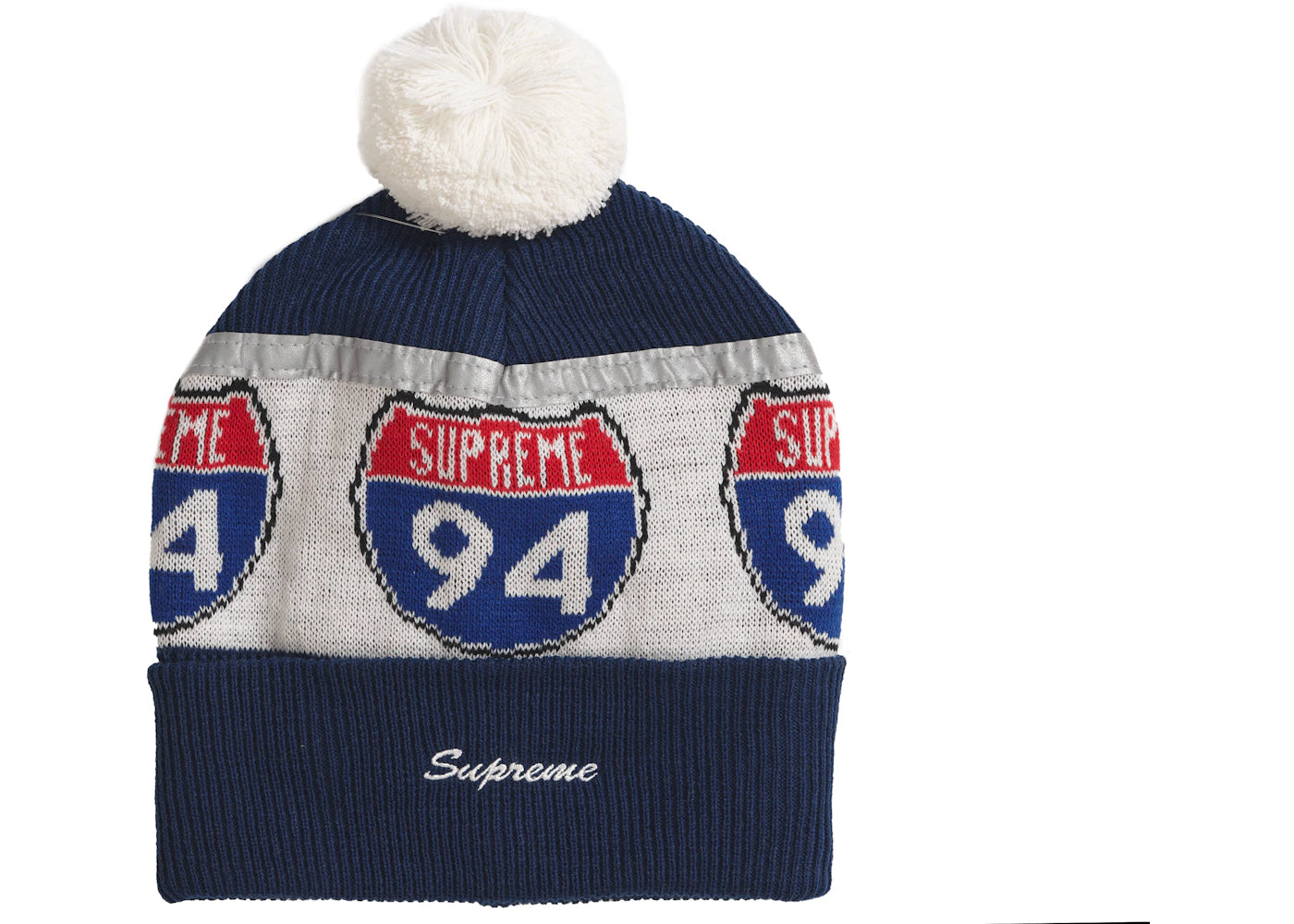 Supreme Interstate Reflective Beanie Dark Blue